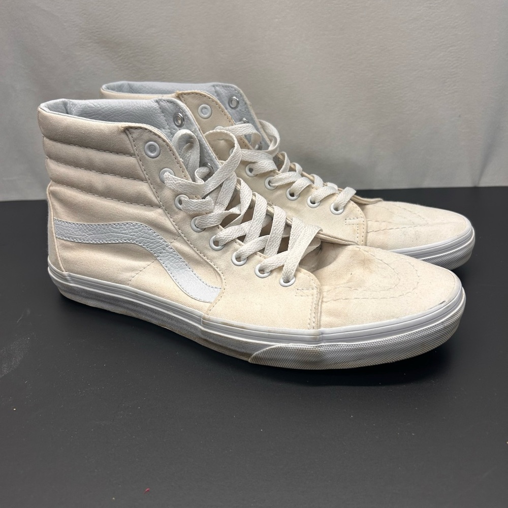 Vans Men's Old Skool Sneakers - High Top Lace Up Cream Size 11